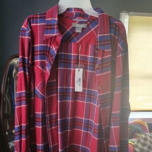 Natural Reflections Red and Blue Plaid Button Down Shirt